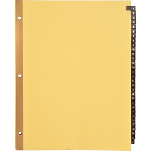 Business Source 1-31 Black Leather Tab Index Dividers (BSN01182) View Product Image