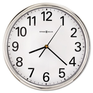 Howard Miller Hamilton Wall Clock, 12" Overall Diameter, Silver Case, 1 AA (sold separately) View Product Image
