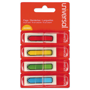 Universal Page Flags, Assorted Colors, 35 Flags/Dispenser, 4 Dispensers/Pack (UNV99004) View Product Image