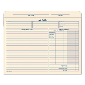 TOPS Job Folder, Straight Tabs, Letter Size, Manila, 20/Pack