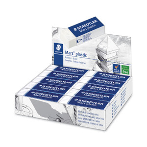 Staedtler Mars Eraser, For Pencil/Ink Marks, Rectangular Block, Large, White, 20/Box (STD52650) View Product Image