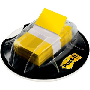 Post-it Flags in Desk Grip Dispenser - 200 - 1" Flag/Note Width x 1 3/4" Flag/Note Length - Rectangle - Unruled - Yellow