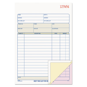 TOPS Sales Order Book, Three-Part Carbonless, 7.94 x 5.56, 50 Forms Total (TOP46510) View Product Image