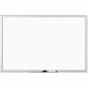 U Brands Magnetic Dry-Erase Board - 36" (3 ft) Width x 24" (2 ft) Height - White Painted Steel Surface - Silver Aluminum Frame - Rectangle - Horizontal/Vertical