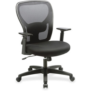 Lorell Mid-back Task Chair - Black Seat Color - Fabric Seat Material - Black Back Color - Mesh Back Material - Mid Back