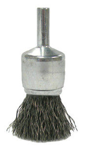 Weiler Crimped Wire Solid End Brushes  Stainless Steel  22 000 Rpm  3/4" X 0.014" (804-10019)