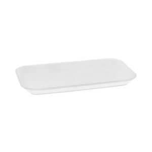 Pactiv Evergreen Supermarket Tray, #17, 8.3 x 4.8 x 0.65, White, Foam, 1,000/Carton