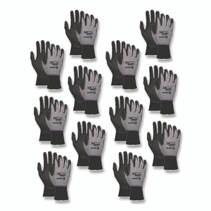 MCR Safety Ninja Nitrile Coating Nylon/Spandex Gloves, Black/Gray, Large, Dozen