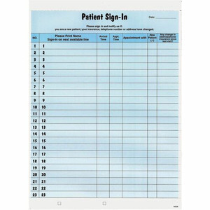 Tabbies Patient Sign-In Label Forms - 125 Sheet(s) - 8.50" x 11" Sheet Size - Blue