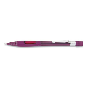 Pentel Quicker Clicker Mechanical Pencil, 0.9 mm, HB (#2), Black Lead, Transparent Burgundy Barrel