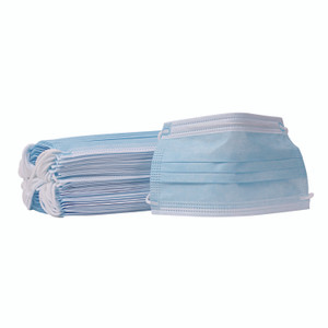 Boardwalk Three-Ply General Use Face Mask, Blue, 50/Box, 40 Boxes/Carton