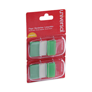 Universal Page Flags, Green, 50 Flags/Dispenser, 2 Dispensers/Pack (UNV99003) View Product Image
