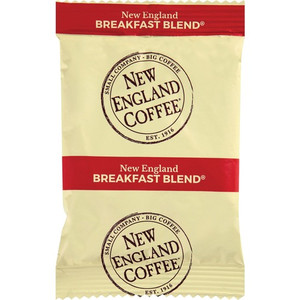 New England Coffee Portion Pack Breakfast Blend Coffee - Regular - Light - 2.5 oz Per Pack - 24 - Portion Pack