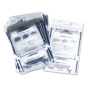 Iconex Clear Dual Deposit Bags, Tamper Evident, Plastic, 11 x 15, Clear, 100/Pack (ICX94190071) View Product Image