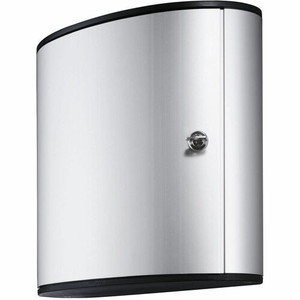 DURABLE 36 Key Brushed Aluminum Cabinet - 4.8" Width x 11" Depth x 11.9" Height - 1 x Front Open Door(s) - Security Lock - Silver