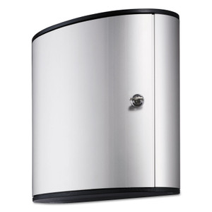 Durable Locking Key Cabinet, 36-Key, Brushed Aluminum, Silver, 11.75 x 4.63 x 11 DBL195223