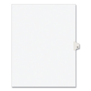 Avery Preprinted Legal Exhibit Side Tab Index Dividers, Avery Style, 10-Tab, 13, 11 x 8.5, White, 25/Pack