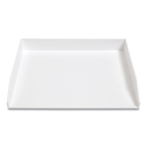 TRU RED Side-Load Stackable Plastic Document Tray, 1 Section, Letter-Size, 12.24 x 9.8 x 1.75, White