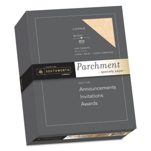 Southworth Parchment Specialty Paper, 24 lb Bond Weight, 8.5 x 11, Copper, 500/Box