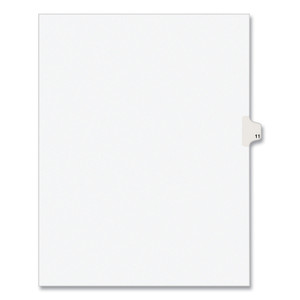 Avery Preprinted Legal Exhibit Side Tab Index Dividers, Avery Style, 10-Tab, 11, 11 x 8.5, White, 25/Pack (AVE11921) View Product Image