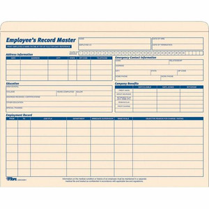 TOPS Letter Record Jacket - 9 1/2" x 11 3/4" , 8 1/2" x 11" - 10 pt. - Manila - Manila - Preprinted
