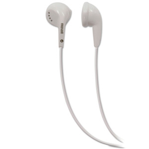 Maxell EB-95 Stereo Earbuds, 4 ft Cord, White