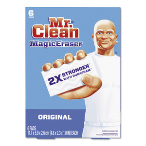 Mr. Clean Magic Eraser, 2.3 x 4.6, 1" Thick, White, 6/Pack