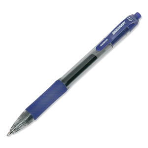 AbilityOne 7520016473138 SKILCRAFT Gel Pen, Retractable, Bold 1 mm, Blue Ink, Clear/Blue Barrel, Dozen (NSN6473138) View Product Image