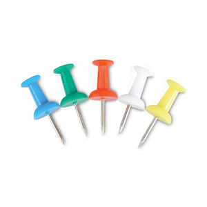 Universal Colored Push Pins, Plastic, Assorted, 0.38", 400/Pack (UNV31314) View Product Image