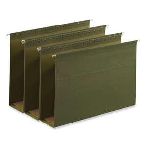 Universal Box Bottom Hanging File Folders, 3" Capacity, Legal Size, 1/5-Cut Tabs, Standard Green, 25/Box (UNV14153) View Product Image