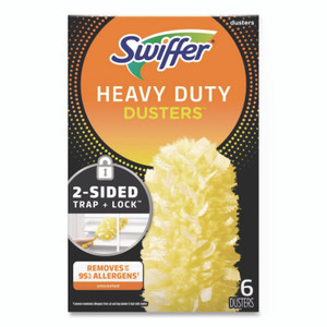 Swiffer Heavy Duty Dusters Refill, Dust Lock Fiber, Yellow, 6/Box