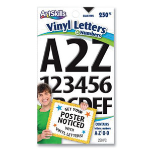 ArtSkills Poster and Bulletin Board Vinyl Letters and Numbers, Black, 1" and 2"h, 250/Pack (ASKPA1349) View Product Image