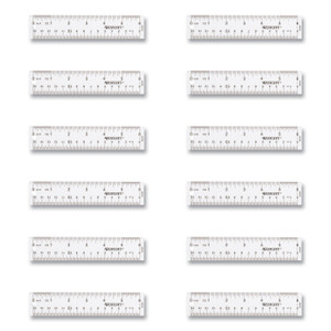 Westcott Clear Flexible Acrylic Ruler, Standard/Metric, 6" (15 cm) Long, Clear, 12/Box View Product Image