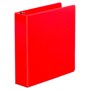 Universal Economy Non-View Round Ring Binder, 3 Rings, 2" Capacity, 11 x 8.5, Red (UNV34403) View Product Image