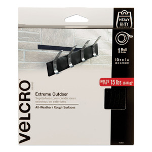 VELCRO Brand Heavy-Duty Fasteners, Extreme Outdoor Performance, 1" x 10 ft, Black (VEK91843) View Product Image