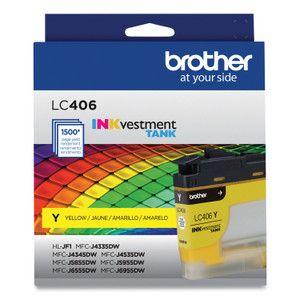 Brother LC406YS INKvestment Ink, 1,500 Page-Yield, Yellow Brother LC406YS INKvestment Ink, 1,500 Page-Yield, Yellow