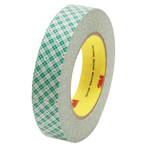 3M Double-Coated Tissue Tape, 3" Core, 1" x 36 yds, White (MMM410M) View Product Image