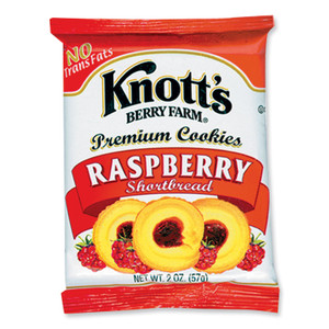 Knott's Berry Farm Premium Berry Jam Shortbread Cookies, Raspberry, 2 oz Pack, 36/Carton