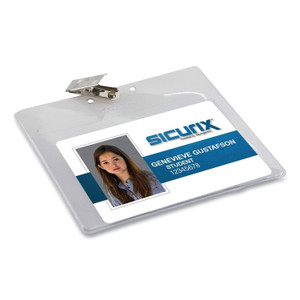 SICURIX Badge Holder, Horizontal, 3 x 4, Clear, 50/Pack (SRXBAU67840) View Product Image