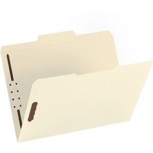 Business Source 1/3 Tab Cut Letter Recycled Fastener Folder - 8 1/2" x 11" - 2 Fastener(s) - 10% Recycled