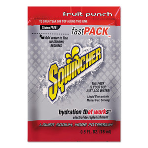 Sqwincher Fast Pack Drink Mix  Fruit Punch  0.6 Fl Oz  Pack  Yields 6 Oz (690-159015305)