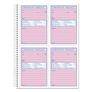 TOPS Telephone Message Book with Fax/Mobile Section, Two-Part Carbonless, 3.88 x 5.5, 4 Forms/Sheet, 400 Forms Total (TOP4009) View Product Image