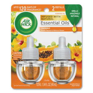 Air Wick Scented Oil Twin Refill, Hawai'i Exotic Papaya/Hibiscus Flower, 0.67 oz (RAC85175PK) View Product Image