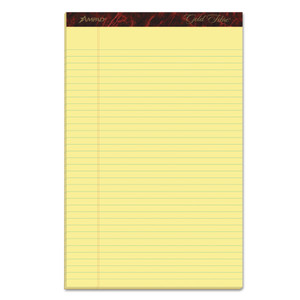 Ampad Gold Fibre Quality Writing Pads, Wide/Legal Rule, 50 Canary-Yellow 8.5 x 14 Sheets, Dozen (TOP20030) View Product Image