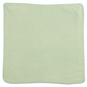 Rubbermaid Commercial Microfiber Cleaning Cloths, 12 x 12, Green, 24/Pack