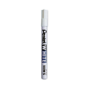 Pentel White Permanent Marker, Fine Bullet Tip, White (PEN100WS) View Product Image