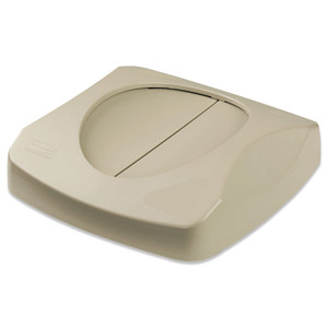 Rubbermaid Commercial Swing Top Lid for Untouchable Recycling Center, 16" Square, Beige (RCP268988BG) View Product Image