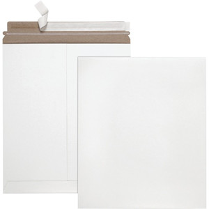 Quality Park Sturdy Fiberboard Photo Mailers - Board - 6" Width x 8" Length - Self-sealing - White - Fiberboard