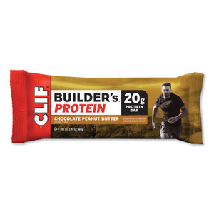 CLIF Bar Builders Protein Bar, Chocolate Peanut Butter, 2.4 oz Bar, 12 Bars/Box View Product Image