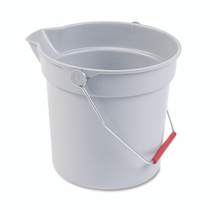Rubbermaid Commercial 10 Quart Plastic Utility Pail, Plastic, Gray, 10.5" dia